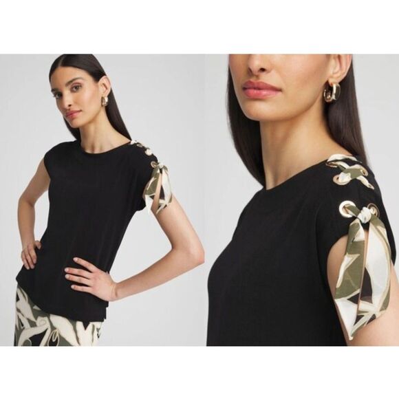 Chicos Travelers Slinky Shoulder Scarf Tie Top Size XL (3) Career Modest Event - Picture 1 of 9